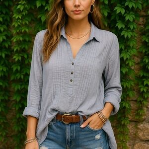 FREE PEOPLE ONE Gauzy Lilac Tunic, M